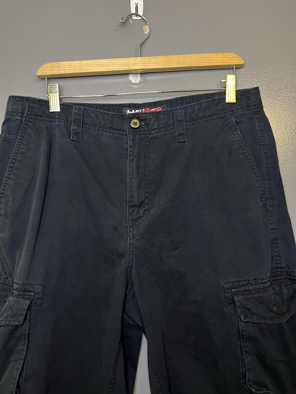 Tony Hawk Shorts Mens 32 Black Cargo Cotton Canvas Relaxed Fit Skate Casual